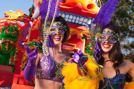 Catch tons of beads during Universal Orlando's Mardi gras celebration