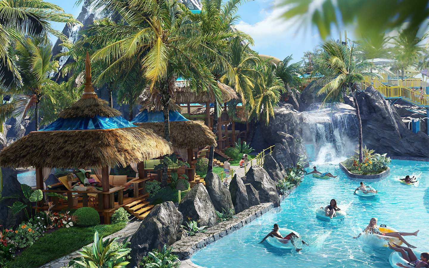 First-ever details revealed for Universal's Volcano Bay, including Kopiko Wai Winding River - a gentle, winding river that passes through the volcano’s hidden caves, featuring spontaneous water effects and special nighttime lighting.
