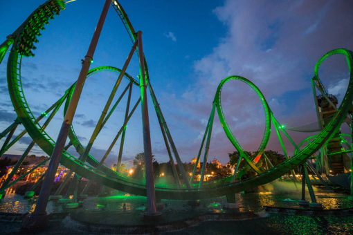 The Incredible Hulk Coaster grand opened at Universal's Islands of Adventures on August 4, 2016.