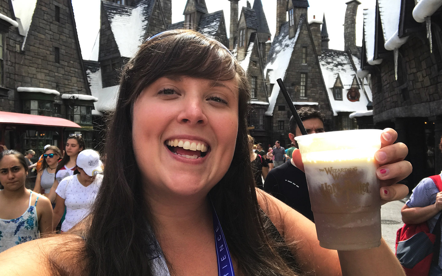 Drink a cold Butterbeer in The Wizarding World of Harry Potter at Universal Orlando Resort.