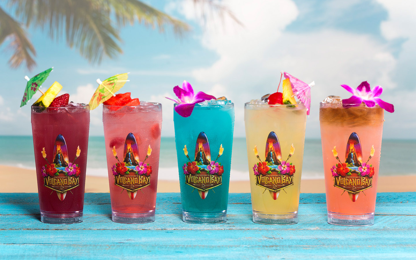 Relax the day away with a tropical beverage at Universal's Volcano Bay.