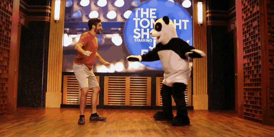 17 Reasons to Race Through New York with Jimmy Fallon Dance with a Dancing Panda