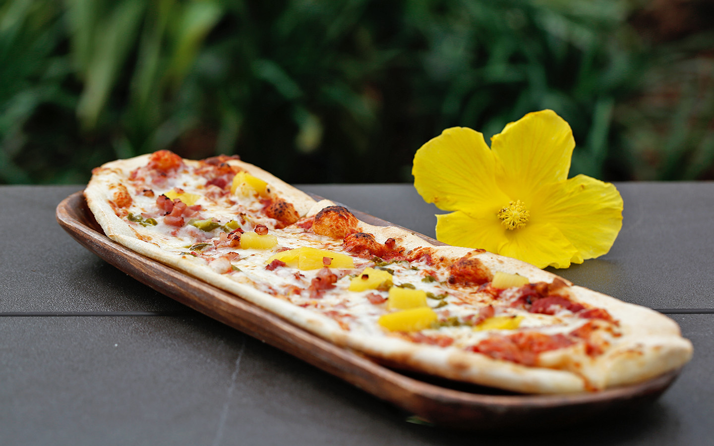 Hawaiian Longboard Pizza from Volcano Bay