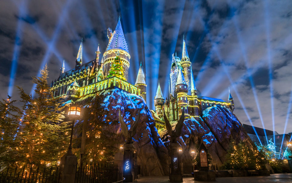 Evening View To the Harry Potter Village Hogsmeade in Universal