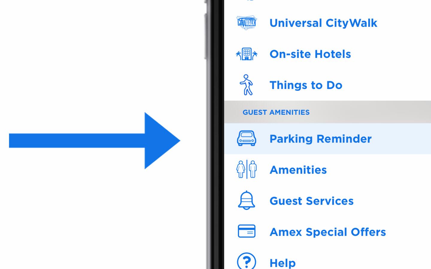 Universal Orlando Resort App - Parking Reminder