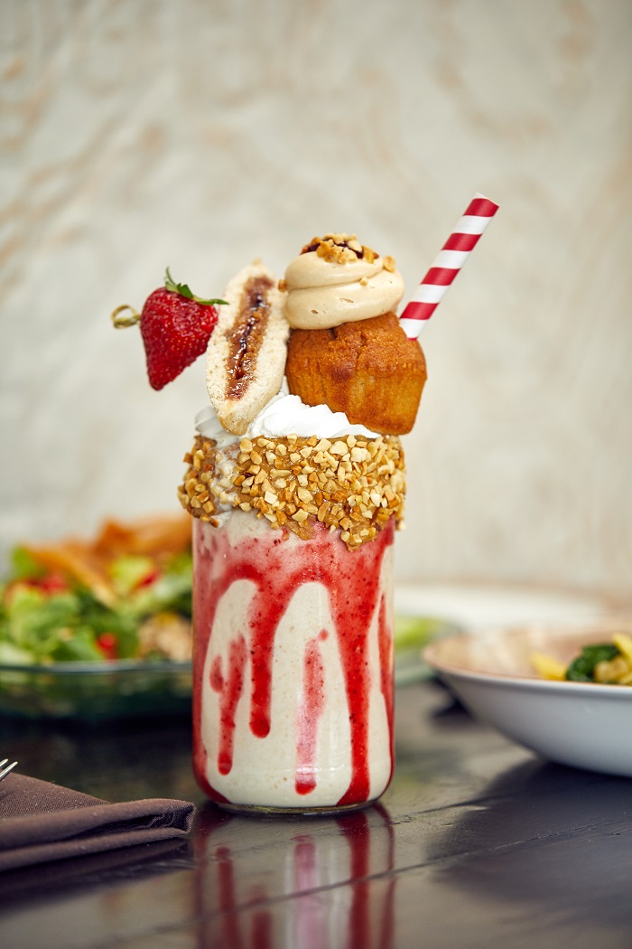 New Peanut Butter & Jelly Milkshake at The Toothsome Chocolate Emporium & Savory Feast Kitchen Peanut Butter and Jelly Milkshake at 