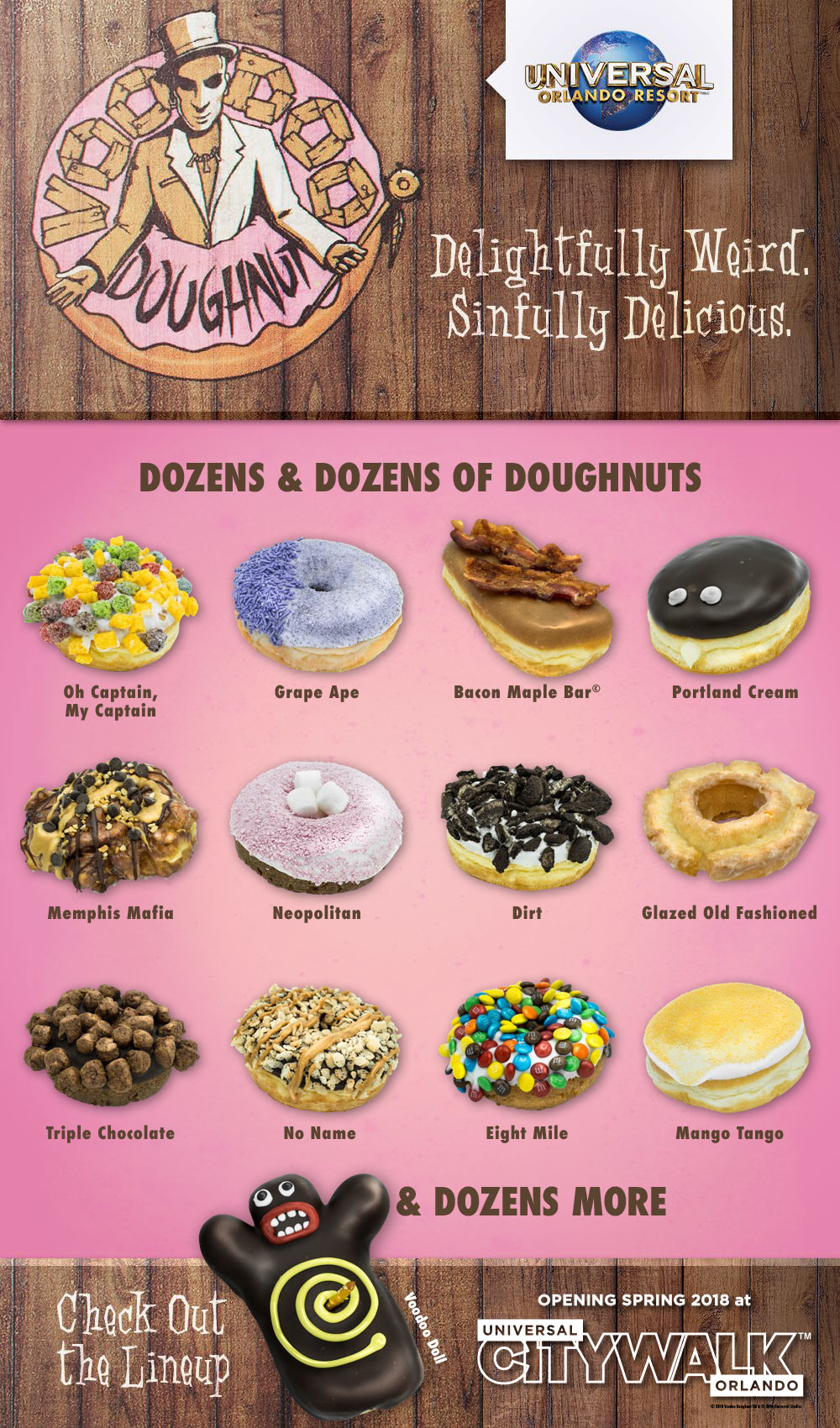 Voodoo Doughnut at Universal CityWalk Menu Infographic