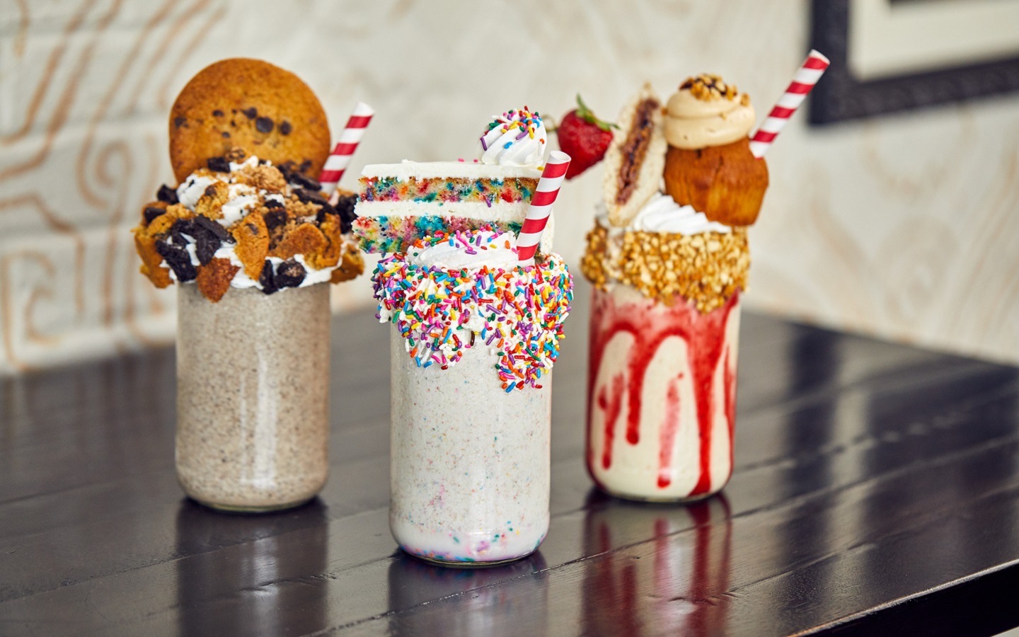 Food Services, Cookie Jar Milk Shake, Birthday Cake Milk Shake, Peanut Buttler and Jelly Sandwich Milk Shake, The Toothsome Chocolate Emporium and Savory Feast Kitchen, TCE, Project 749, Dining, Restaurants, Food, Meal, CityWalk Dining, Universal CityWalk