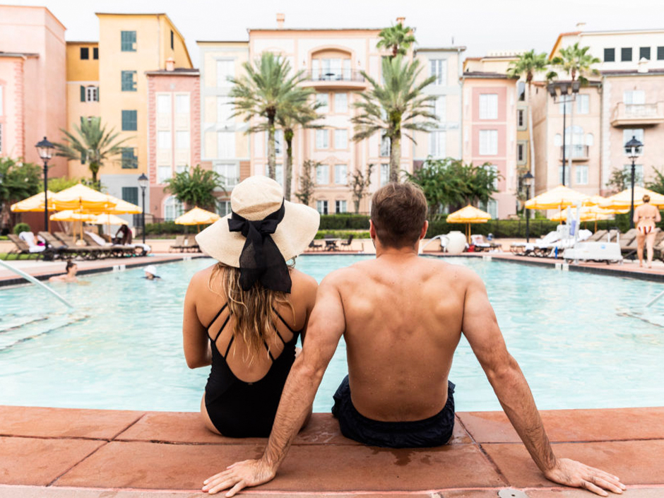 Couple at the Villa Pool.