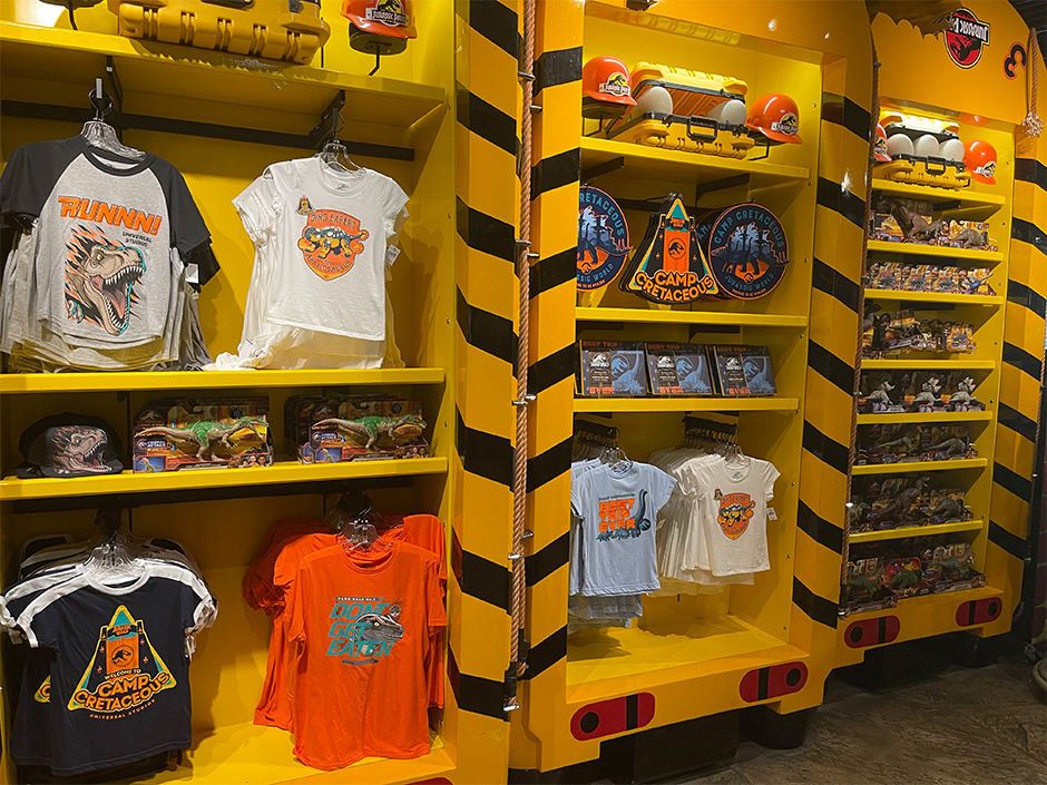 Merchandise in Jurassic Outfitters