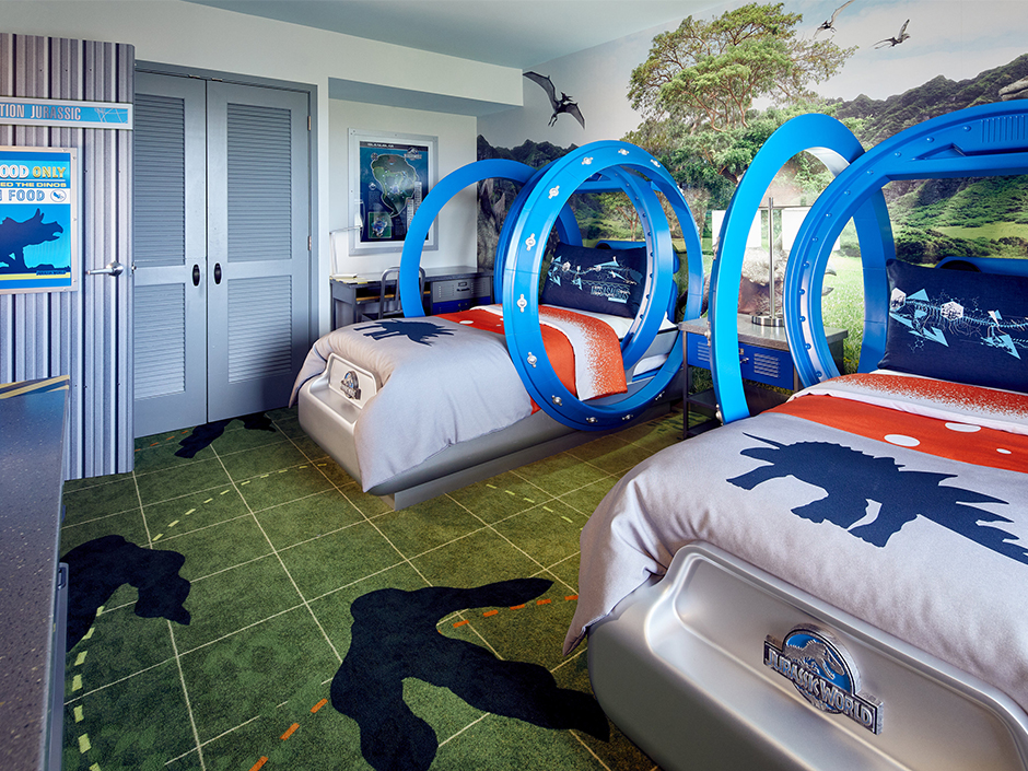 Jurassic World kid's suite hotel room 