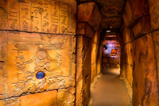 Hieroglyphics on Wall in Queue Revenge of The Mummy Universal Studios Hollywood