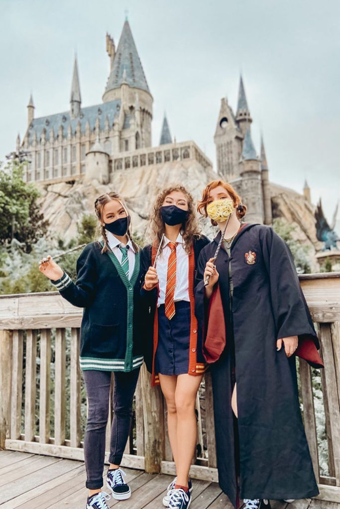 Guests in front of Hogwarts Castle