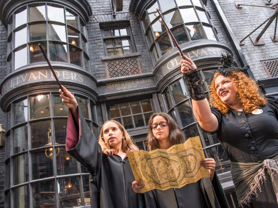 Witches Cast Spell with Interactive Wands in Diagon Alley