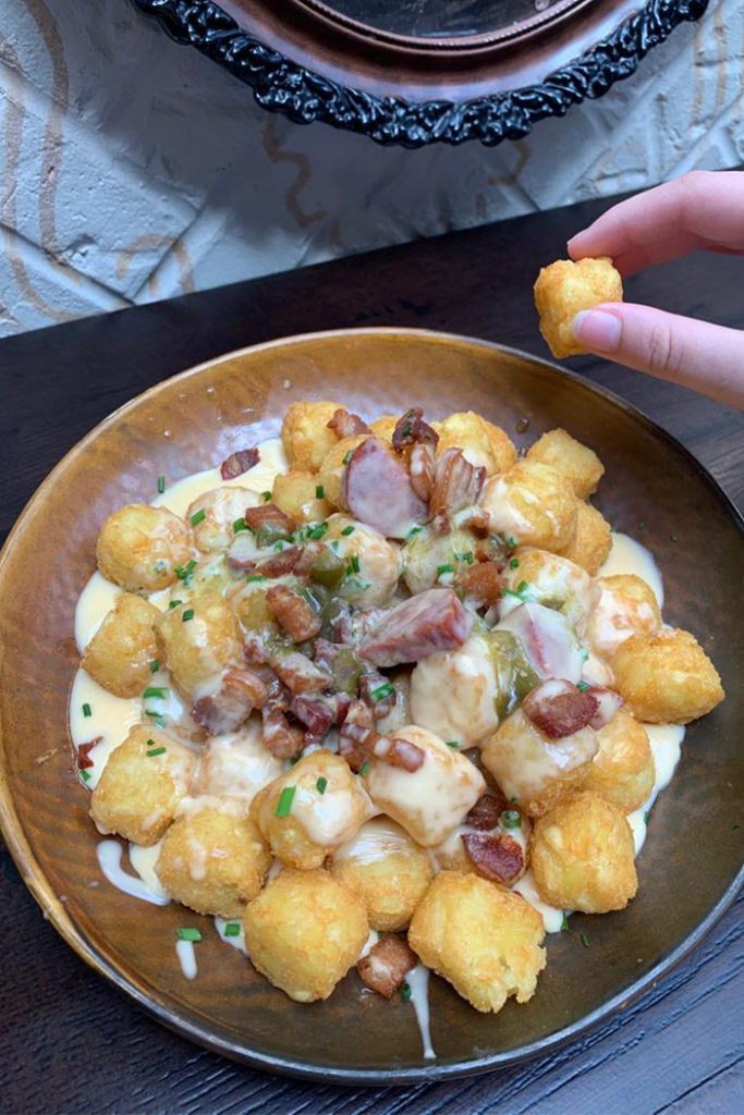 Tater tots on plate