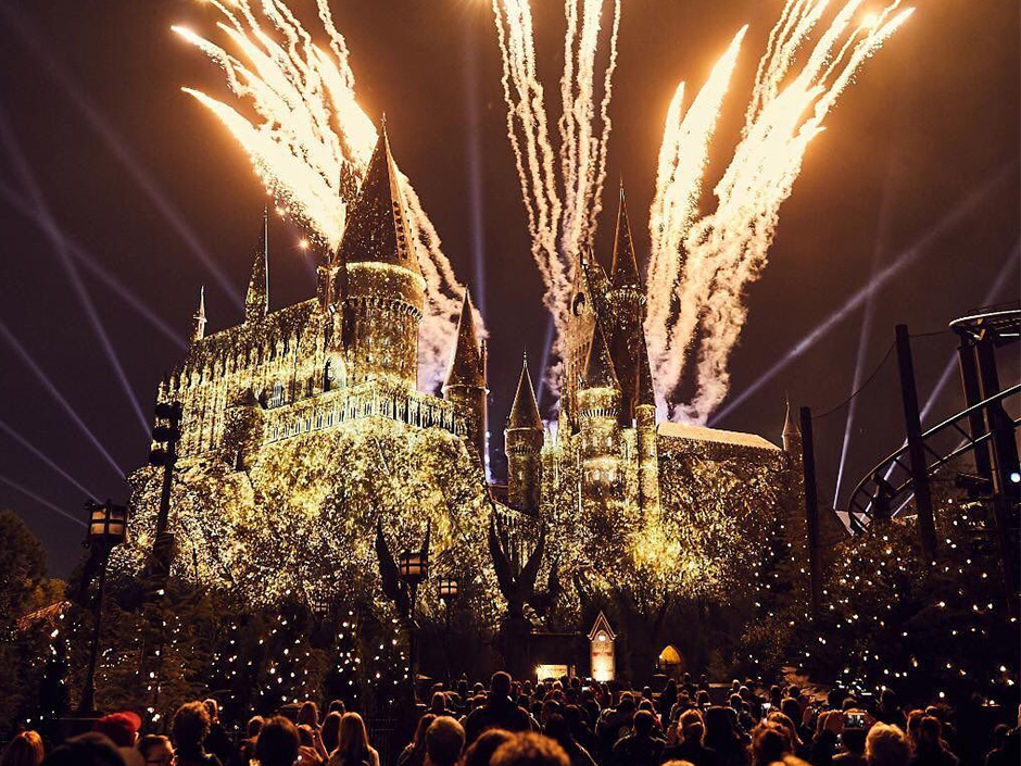 Nighttime Lights at Hogwarts Castle