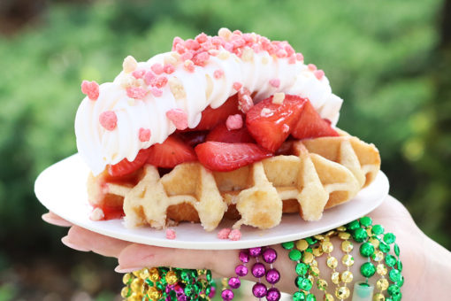 Liege Waffles with whipped cream Mardi Gras 2023