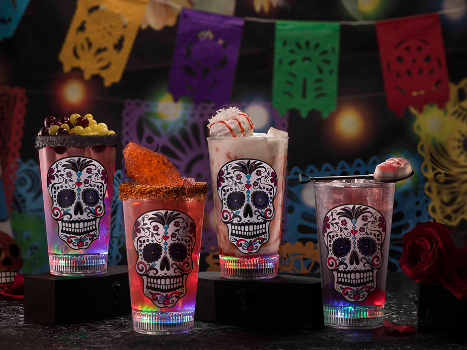 Four cocktails based on the Monsturos house at Halloween Horror Nights.