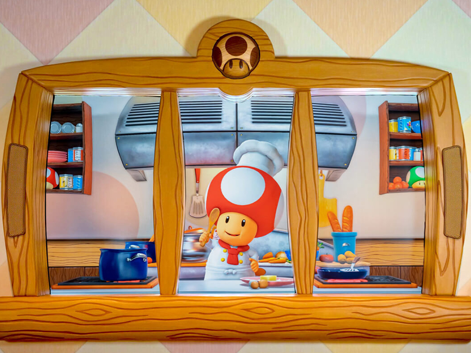 Graphic of Chef Toad at Toadstool Cafe. 