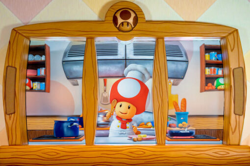 Chef Toad at Toadstool Cafe in Super Nintendo World.