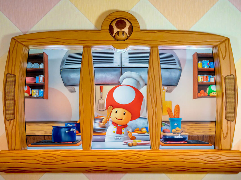 Chef Toad at Toadstool Cafe in Super Nintendo World.
