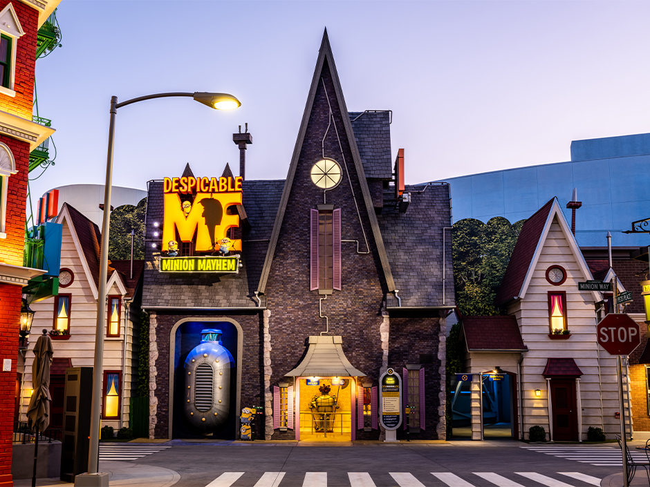 Exterior of Despicable Me: Minion Mayhem at Universal Studios Hollywood
