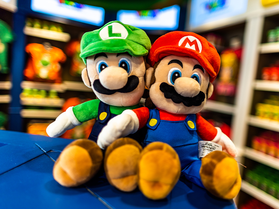Mario and Luigi plushies.