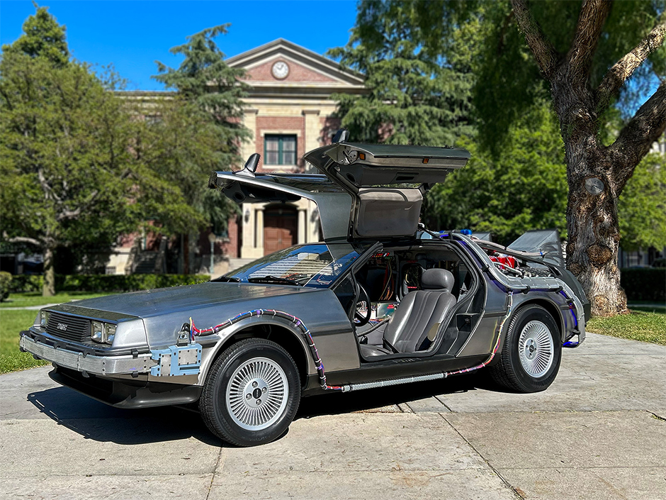 The Time Machine from 'Back to the Future' at Courthouse Square on the Universal Backlot.