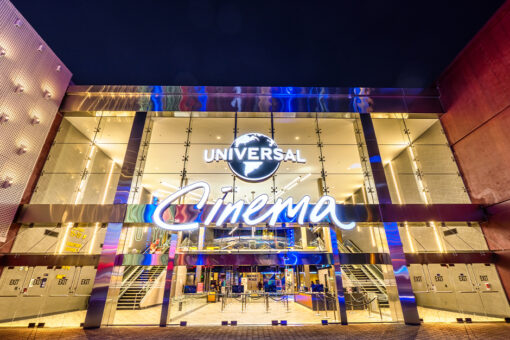 An exterior shot of Universal Cinema — An AMC Theatre at Universal CityWalk Hollywood.