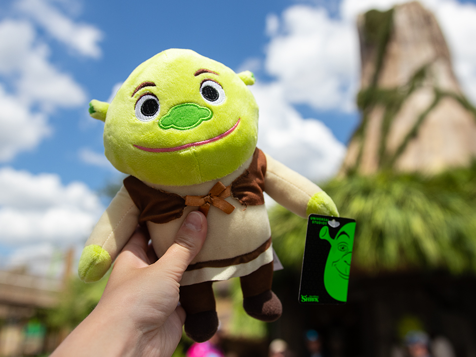 A Shrek plush doll