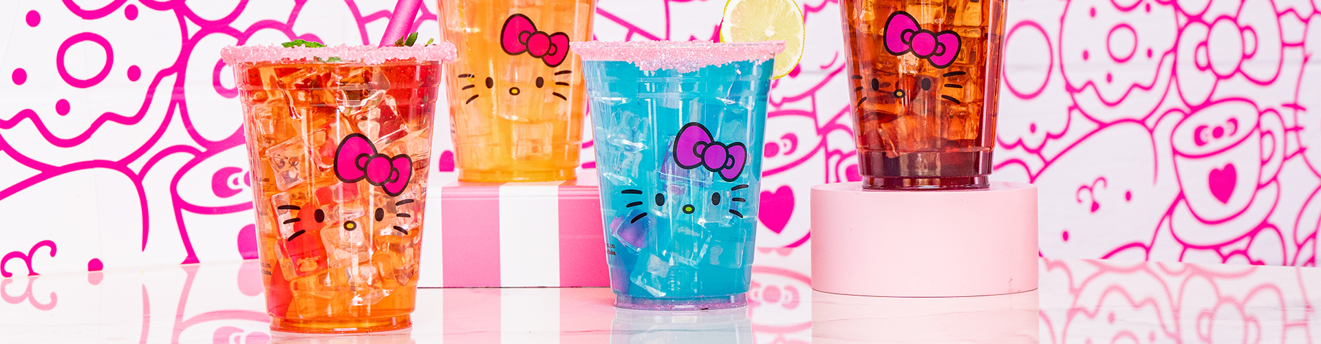 Drinks at the Hello Kitty and Friends Cafe at Universal CityWalk Hollywood.