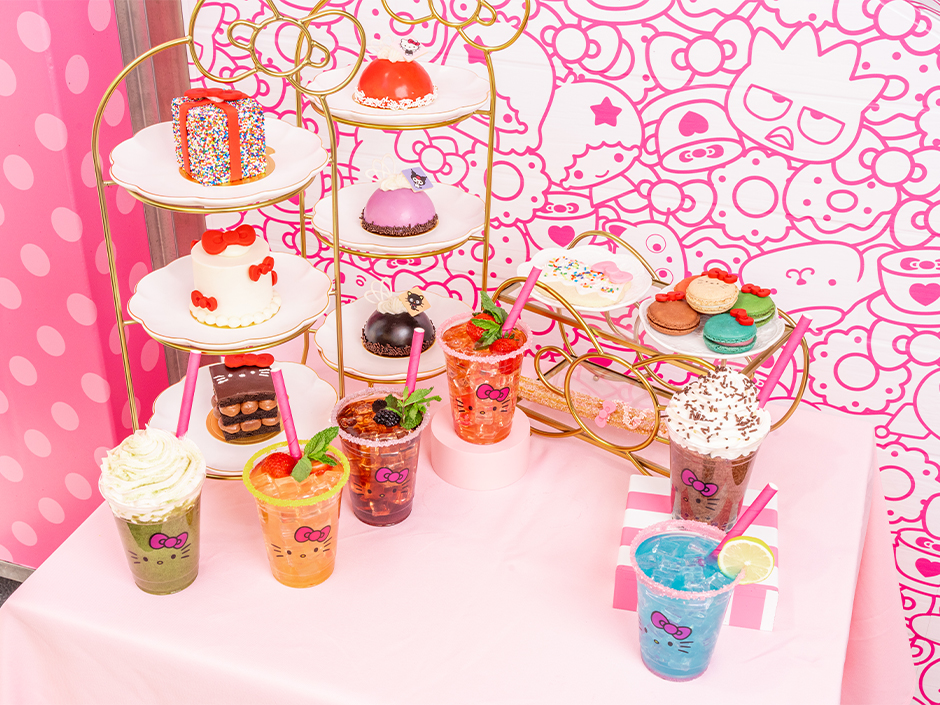 Menu items from the Hello Kitty and Friends Cafe at Universal CityWalk Hollywood.