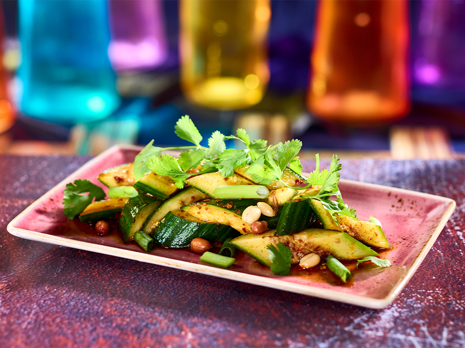 Smashed cucumbers from The Blue Dragon Pan-Asian Restaurant in Epic Universe