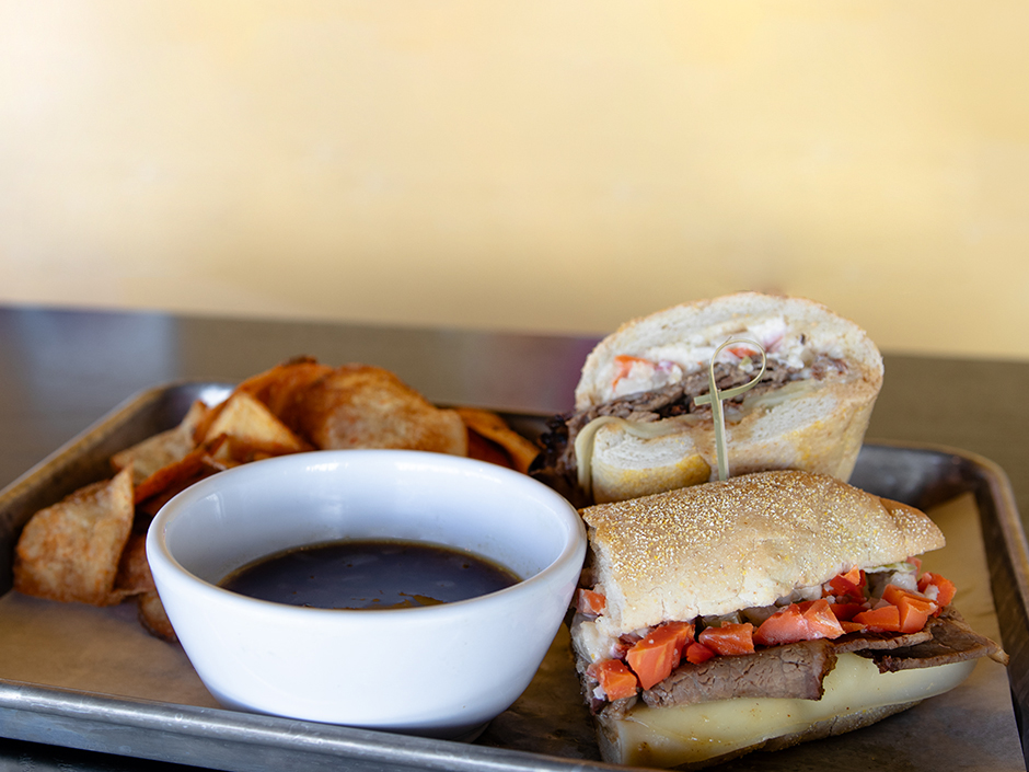 Italian Beef Sandwich at Bread Box Handcrafted Sandwiches in Universal CityWalk for Veterans and Military Families Appreciation Month.