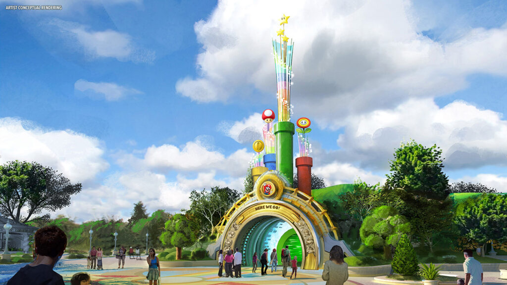 The portal entrance to SUPER NINTENDO WORLD