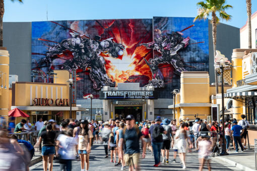 Exterior of Transformers: The Ride - 3D at Universal Studios Hollywood.