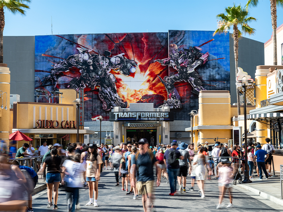 Exterior of Transformers: The Ride - 3D at Universal Studios Hollywood.