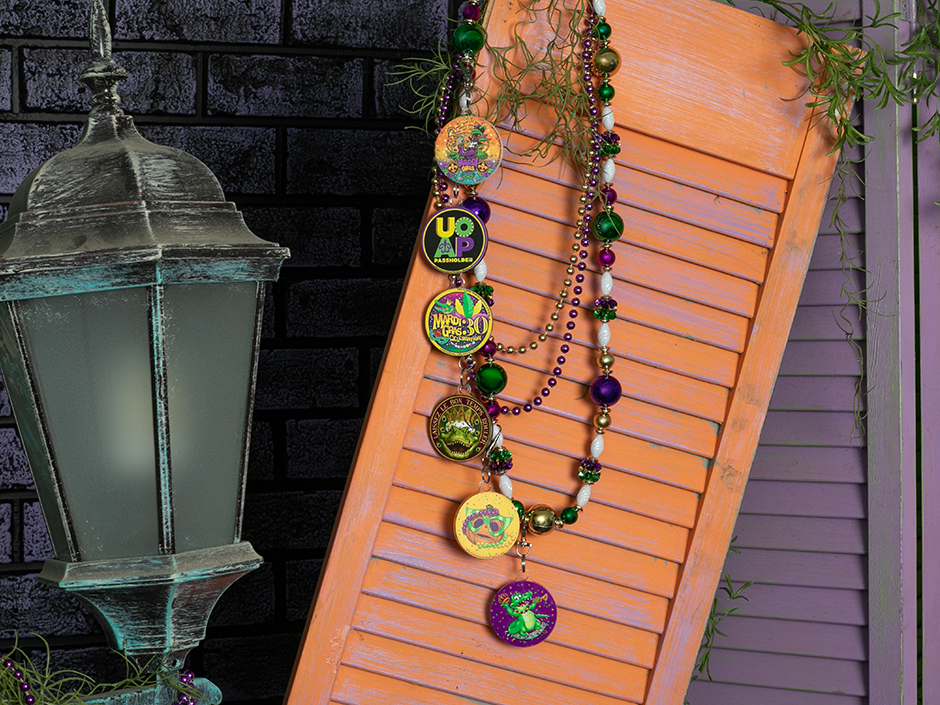 Special 30th anniversary Mardi Gras beads available at the Mardi Gras Tribute Store