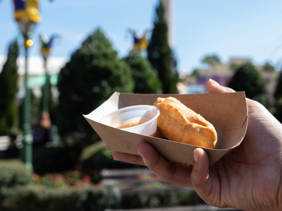 The Cheese Dog from the Puerto Rico Booth at Universal Mardi Gras