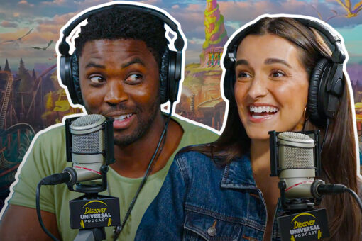 Cassie and Dylan from the Discover Universal Podcast learn about HTTYD - Isle of Berk in Universal Epic Universe