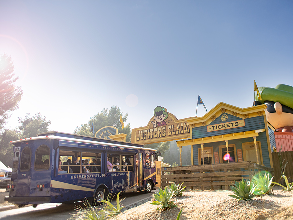 Tram enters the "NOPE" set on the Studio Tour at Universal Studios Hollywood