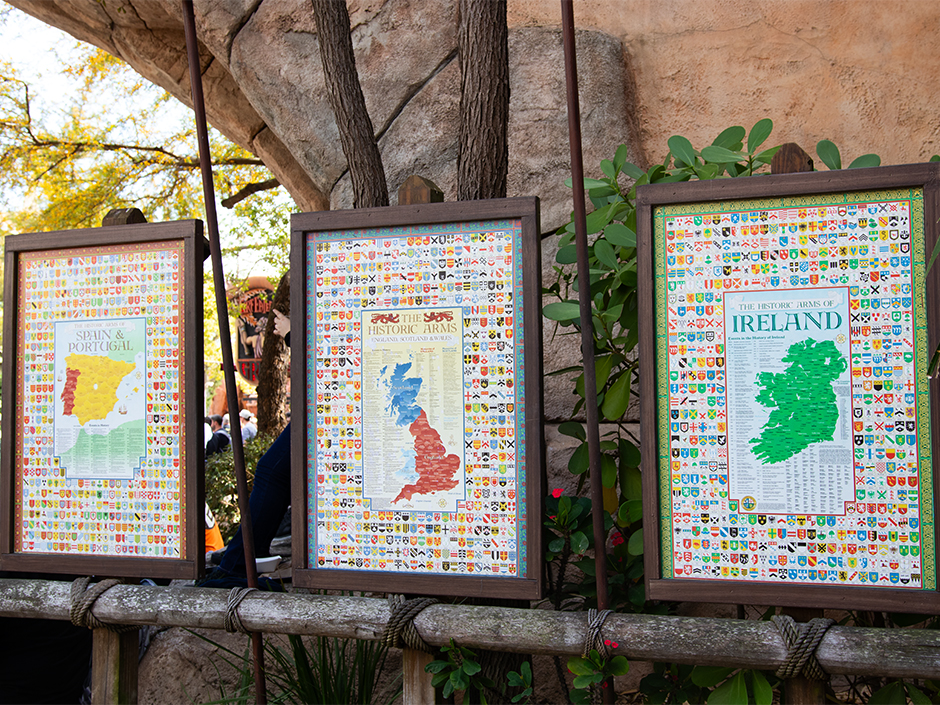 The family heraldry display in the Lost Contintent
