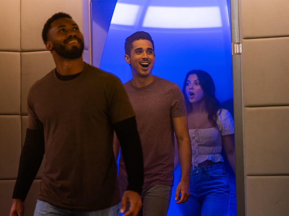 Guests entering the Star Trek: Red Alert experience at Universal Fan Fest Nights.