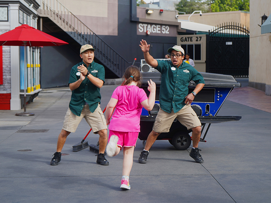 Street Sweep dancers with a guest
