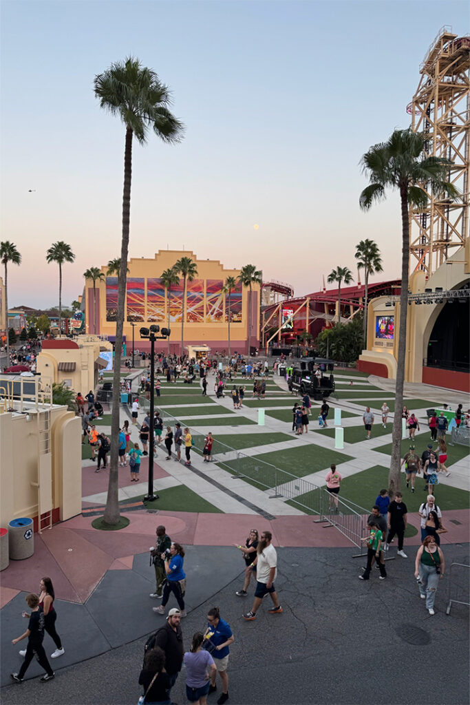 The view of Music Plaza from the cardmember lounge