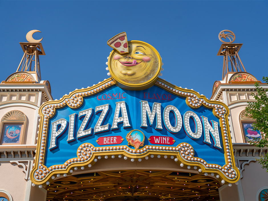 Pizza Moon facade in Celestial Park