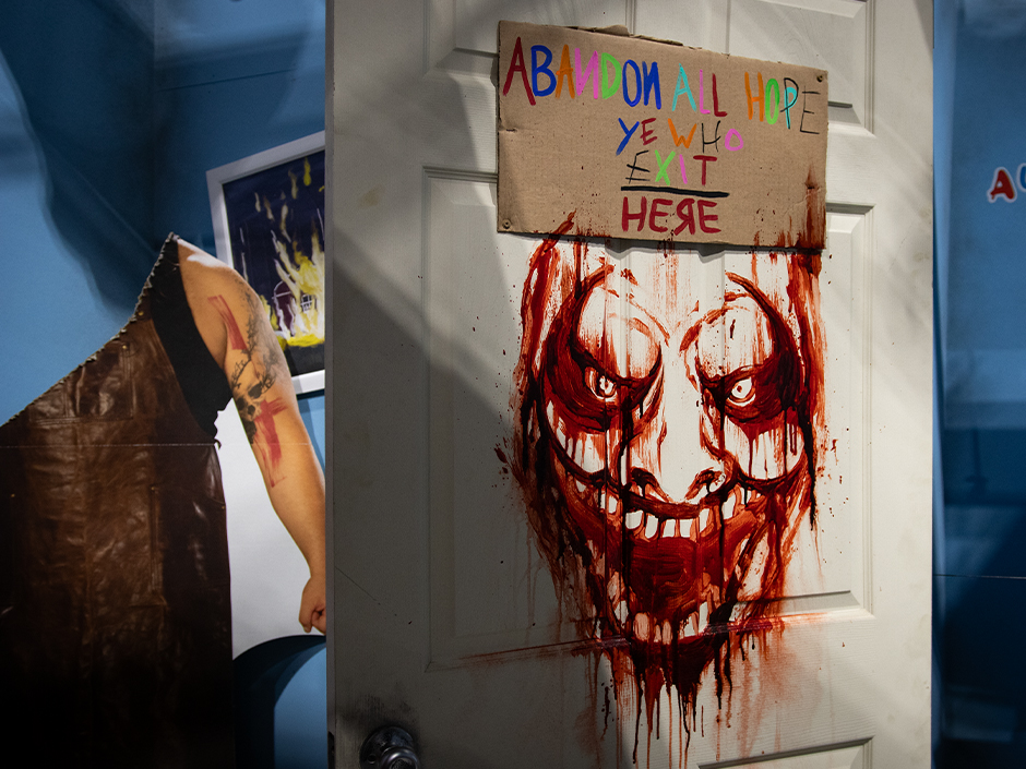 Decor in Wyatt Sicks HHN house, 2025