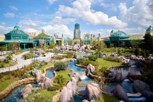 A view of the Chronos in Celestial Park at Epic Universe