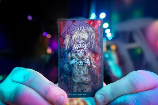 The Lyla collectible trading card for the Backlot Club at Halloween Horror Nights