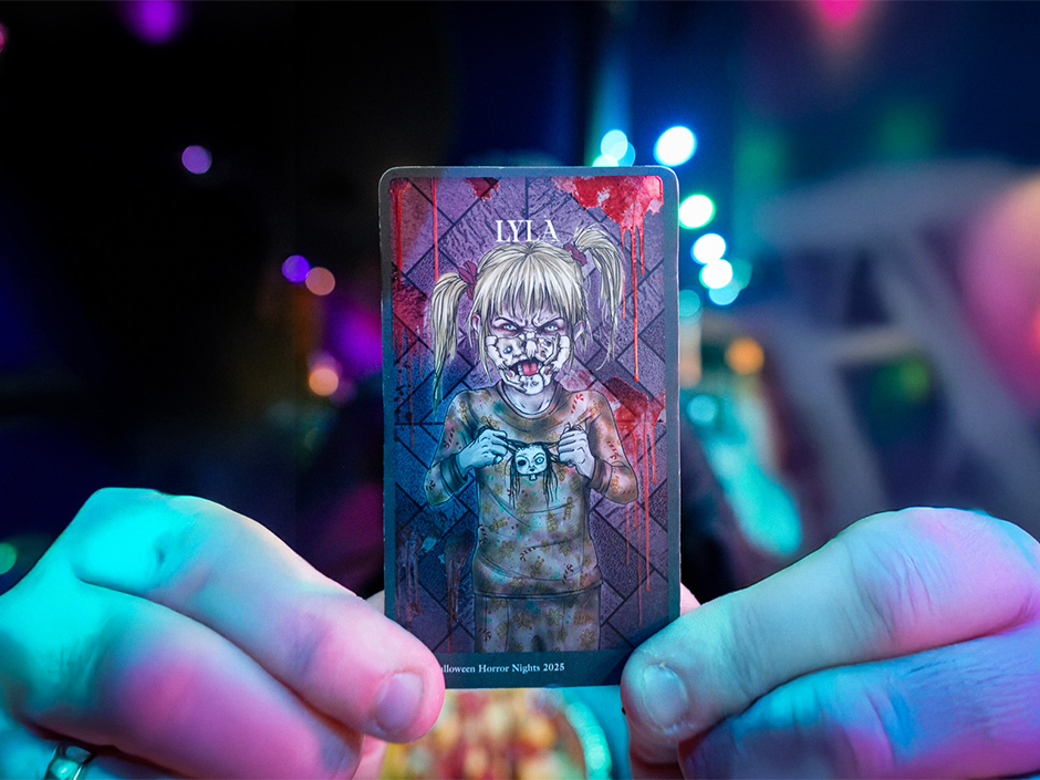 The Lyla collectible trading card for the Backlot Club at Halloween Horror Nights